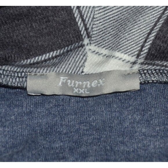 Womens Blue Plaid Long Sleeve Cowl Neck Tunic Shirt Top Size XXL Career Stretch - Picture 8 of 9